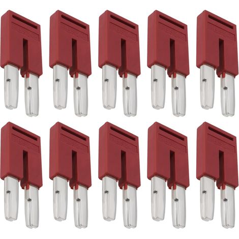 10 PCs FBS 2-5 Pont de Contact Enfichable 3030161 Pont Carré FBS Barre de Jonction pour Ponts Transversaux Centraux à Bornes Enfichables UT ST Rouge (1/5)