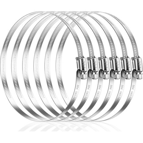 6 Pièces Collier Inox Serrage Réglable 141-165mm (1/5)