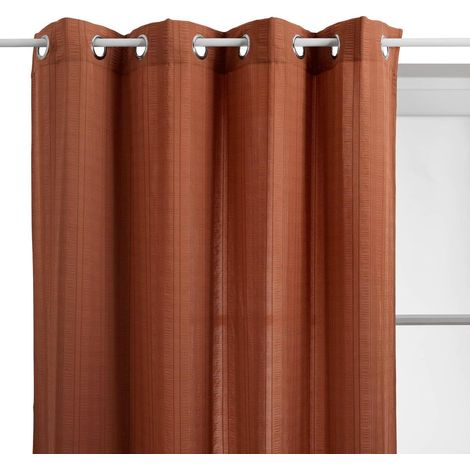 Rideau Voilage à Œillets "Noa" 140x240cm Terracotta