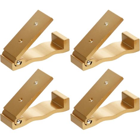 Crochets Muraux Pliables Lot de 4 Pièces Lisse en Aluminium Or Porte-serviettes Design Simple et Classique pour Salle de Bain (1/5)