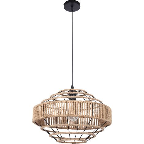 Fabrilamp Lámpara de techo Rustica Cuerda y Metal Yute (1/3)
