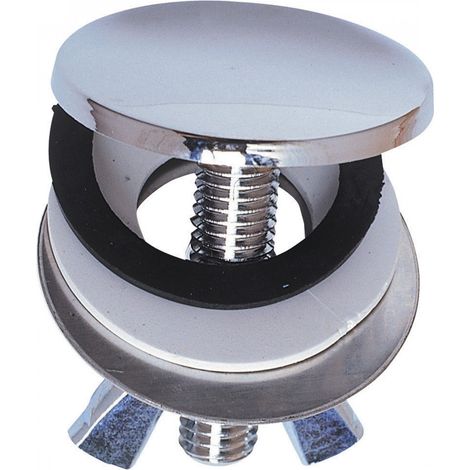 Cache-trou "de luxe" Lavabo Ø44 mm Inox - Wirquin Pro (1/2)