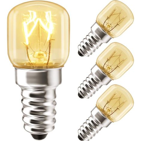 Ampoule four 25W E14 350 Degres, ampoule à incandescence blanc chaud 2700K, 230V, dimmable, ampoule frigo, four, four à micro-ondes, réfrigérateur et congélateurs 4 Unité (1/5)
