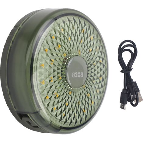 Lichterkette für den Outdoor-Campingbereich, wiederaufladbar, USB-Ladefunktion, IPX4 wasserbeständig für Zelte, grün.
