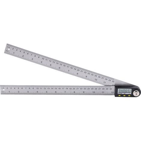 Règle de recherche d'angle LCD Portable en acier inoxydable, rapporteur numérique 0-300mm pour le travail du bois (1/5)