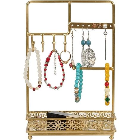 Support de boucles d'oreilles pour colliers, présentoir de colliers, présentoir de bijoux, rangement et organisation, support de boucles d'oreilles, plateau à bijoux, boîte de rangement multifonctionn (1/5)