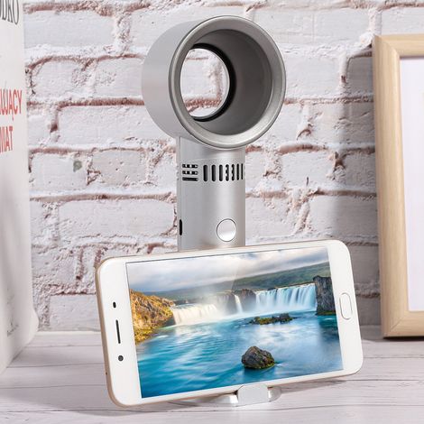 Ventilateur de Poche Mini USB Rechargeable 4ème Génération pour Intérieur et Extérieur (Argent) (1/5)