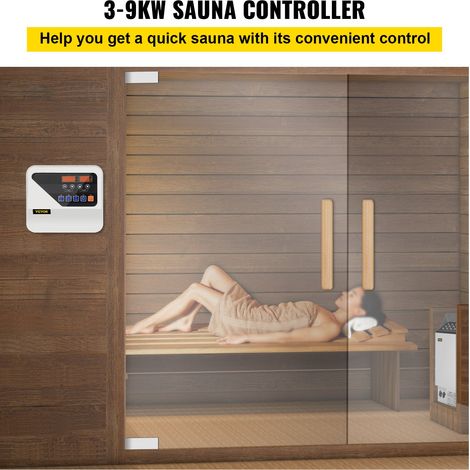 Contrôleur Numérique de Sauna, pour Poêle de Chauffage Sauna 3-9 kW, Contrôleur Numérique de Chauffe-sauna Externe, avec Capteur de… (1/5)