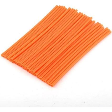 pair 36pcs Protège Rayon de Vélo Spoke Skins Motocross Protecteur Couvre de Rayon (Orange) -PRO (1/4)