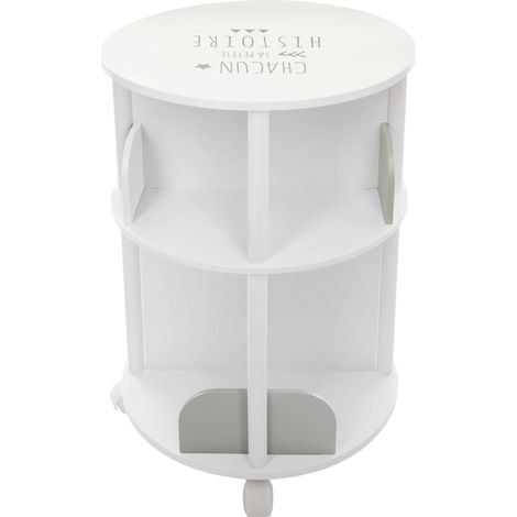 Librería infantil redonda - blanco y gris A. 59 cm - Atmosphera créateur d'intérieur