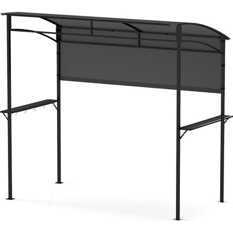 COSTWAY 239 x 108 cm Grill Gazebo Outdoor Patio BBQ Canopy-Grey