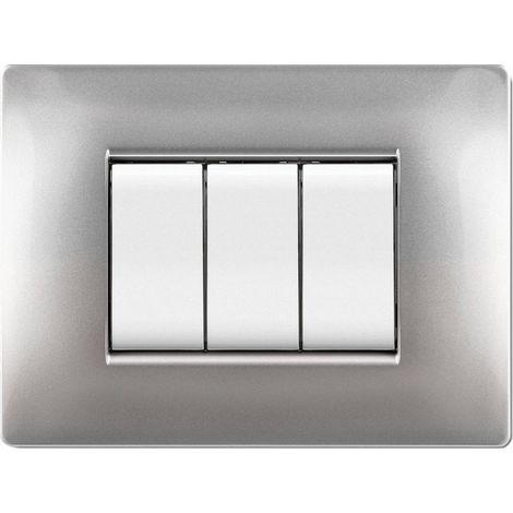 10PZ PLACCA LIFE Q MODELLO LIVING ALLUMINIO 3 POSTI