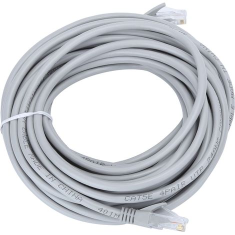 Câble Ethernet Gris Cat5E 100M en Cuivre Sans Oxygène - 20M pour Réseau Informatique RJ45 (1/5)