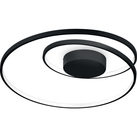 Plafoniera Moderna On-Off Oz Metallo Nero Led 48W 3000K Luce Calda
