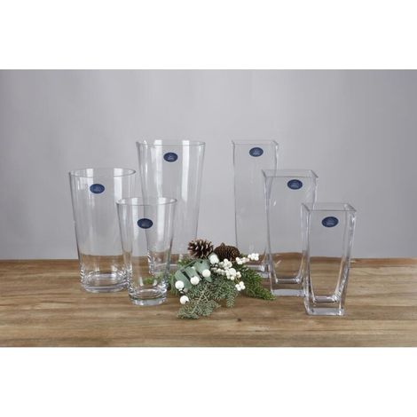 6x Vasen Glas Konisch Dekoration Tisch Blumen Pflanzen Gefäß Strauß Väschen Haus
