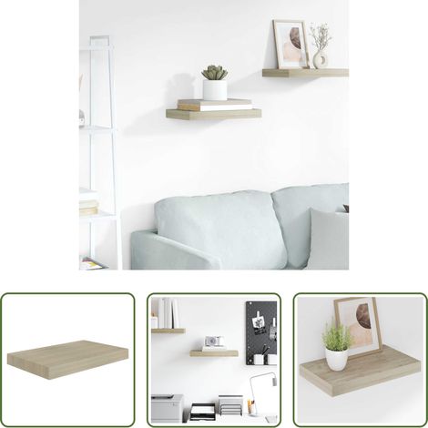 Wandgestell - Schwebendes Wandregal Eichefarben 40x23x3,8 cm MDF (1/5)