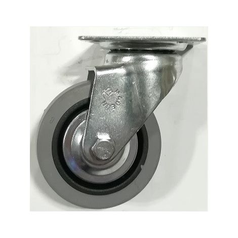 RUOTA NUCLEO TERMOPLASTICO RIVESTIMENTO GOMMA PIASTRA RUOTE GIREVOLI FRENO FISSE - RUOTA GIREVOLE Ø50 (1/4)