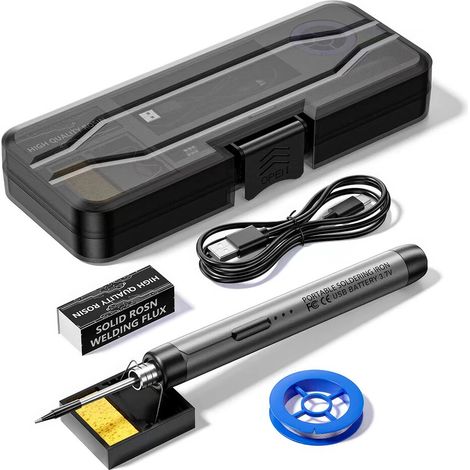 1 Fer à souder sans fil, réglage température, batterie lithium, câble USB, réparation électronique (1/5)