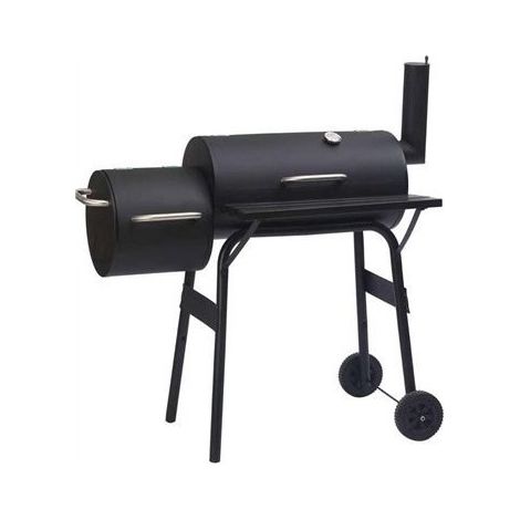 Miami SmokeMaster Barbacoa-Ahumador de Carbón con ruedas , Doble Cámara y Termómetro (1/5)