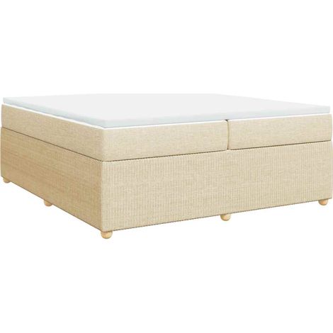 Maison Exclusive - Giroletto a Molle con Materasso Crema 200x200 cm in Tessuto