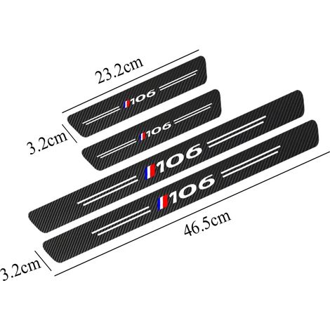 (106) 4 autocollants de seuil de porte en fibre de carbone pour Peugeot GT 106,107 et 108 - Accessoires auto (1/2)