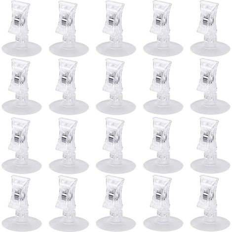 20 Pinces Ventouse Transparentes Clips Cuisine Salle Bain Bureau (1/4)