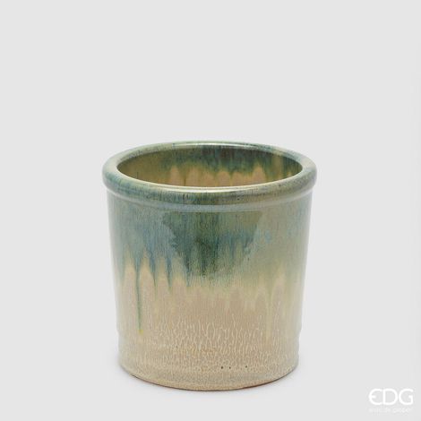 EDG Enzo De Gasperi Vaso Glaze Cilindro Lime Ceramica 18 cm