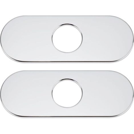 160 x 35 x 6 mm, 2 x 304 cache trous de robinet d'évier de cuisine en acier inoxydable, adaptés aux éviers de cuisine à 1 ou 3 trous. (1/5)