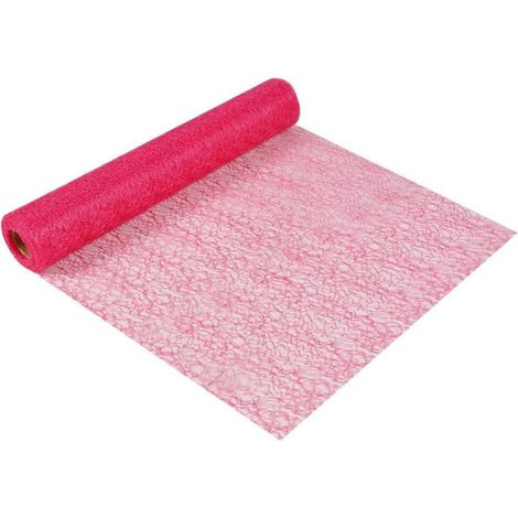 Chemin de Table Jetable "Effet Maille" 30cmx5m Fuschia