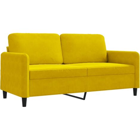 Canapé à 2 places,Sofa pour Salon,Banquette Jaune 140 cm Velours CFW321729 (1/5)
