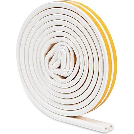 (6M)Joint Porte Isolation, Bande de Joint d'Étanchéité en Caoutchouc 9mm(L) X 6mm(H), Mousse Adhesive, D-Profil Calfeutrage Fenetre pour Preuve de Collision (1/5)