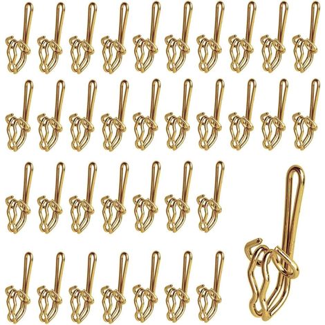 Crochets Pour Rideaux - Métal Doré - 100 Pièces - Pour Bandeau À Plis Crayon - Charge Lourde - Fixation Robuste (1/5)