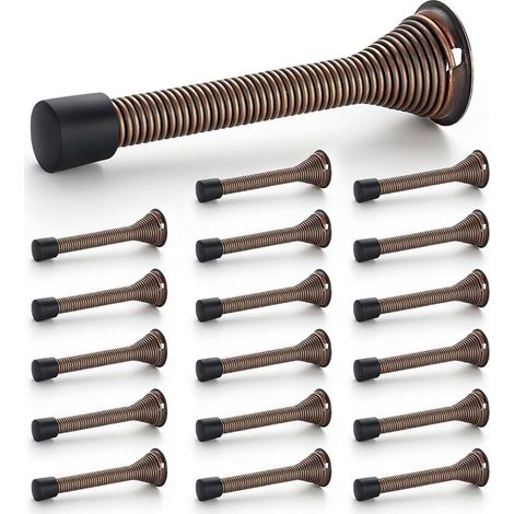 Butées de porte, lot de 18, bronze, à ressort, avec butée en caoutchouc, pour le bas de la porte (1/4)