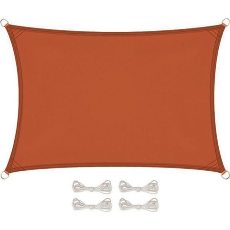 Voile D'ombrage Rectangulaire - 2 x 3 M - Imperméable Anti-uv - Terracotta - Polyester 160 G/m² (1/5)