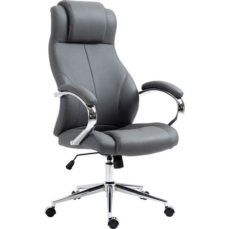 Sedia da ufficio in vera pelle Salford grigio