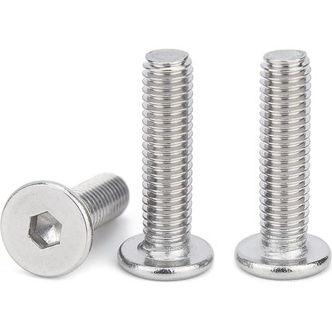 20 pièces cm M2.5 M3 Longueur 3-30 mm Vis à tête ronde plate creuse hexagonale ultra-mince en acier