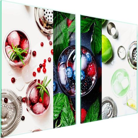 Plaque de protection en verre pour poêle 2x45x52 Fruits (1/5)