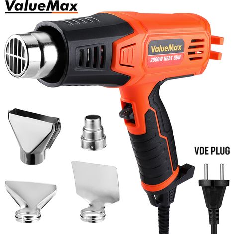 Décapeur thermique 2000W – Double contrôle de température 400/600℃ – Débit d'air 250/550 L/min – Pour rétrécir tubes PVC et enlever peinture (1/5)