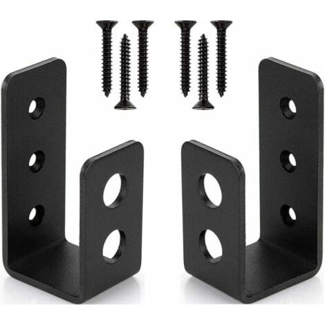 Lot de 2 Supports de Porte Robustes en Acier pour Portes de 2 x 4 - Barre de Sécurité en Forme de U (1/4)