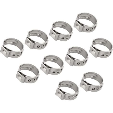 Simple Oreille Colliers serrage (12.8mm - 15.3mm/0.5" - 0.6") 50Pcs, 304 Acier Inox Tuyau Clips - pour Maison Jardin Tube Tuyau Fixation (1/5)