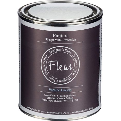 Vernice di Finitura Fleur Protezione Finale Trasparente Opaca Lucida Satinata - Formato: 0.75 Lt - Finitura: Lucida