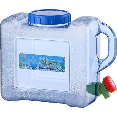 Bidon d'eau portable 5L avec poignée - Jerrican alimentaire pour voyage et camping - Bleu (1/4)