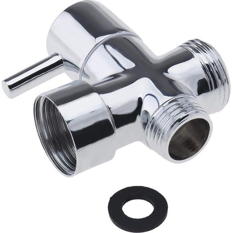 Robinet de douche en laiton chromé poli avec adaptateur en T 3/4 1/2 BSP pour salle de bain et cuisine (1/5)
