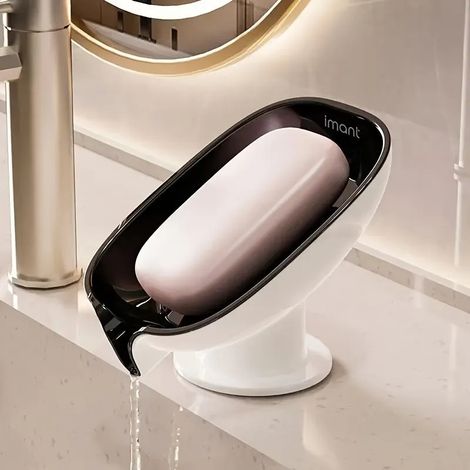 Seifenschale mit Saugnapfablauf, ohne Bohren, Beige (1/5)