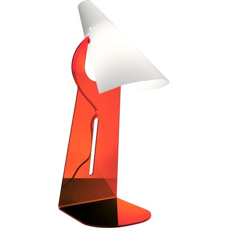 Lampada Scrivania Moderna Calle Polilux ® Rosso Fluorescente Metallo 1 Luce E14 (1/2)