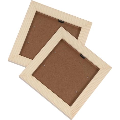 Cadre pour Tableau D'art en Bois 2pcs, Cadre Photo Carré pour Collectionneurs, Rangement Cd/dvd, Décor Mural pour Photos de Famille, Style Rustique Élégant (1/5)