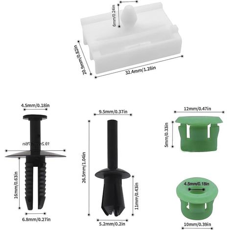 20 pièces de kit de clips de bas de caisse pour garnitures Compatible avec BMW Série 3 E36 316i 318i E46 E90 Clips de fixation de garniture de porte, ensemble de rivets solides 51711932996 551008 (1/5)
