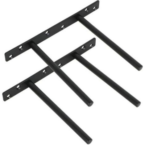 BARKBUSTERS Lot de 2 Support pour Étagère Flottante Invisible Support en Métal pour Tablette Flottante en Bois Dissimulé à Fixation Murale, Finition Noire Mate en Acier Inoxydable, 2 Pcs (1/4)