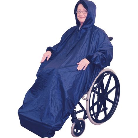 Imperméable Manches Longues-Capuche pour Utilisateur de Fauteuil Roulant - Aidapt VA128ST
