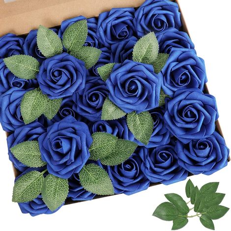 Roses artificielles rouges (25 ou 50 pièces) avec tige, aspect réaliste, pour bouquets de mariage, centres de table, compositions florales, fêtes, baby showers et décorations intérieures. (1/5)